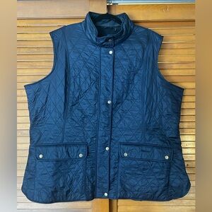 Barbour Otterburn Navy Quilted Women's Vest, Size 2X